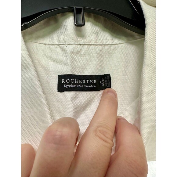 Men’s Rochester Button Down. White Long Sleeve Collared (538) - Picture 3 of 4